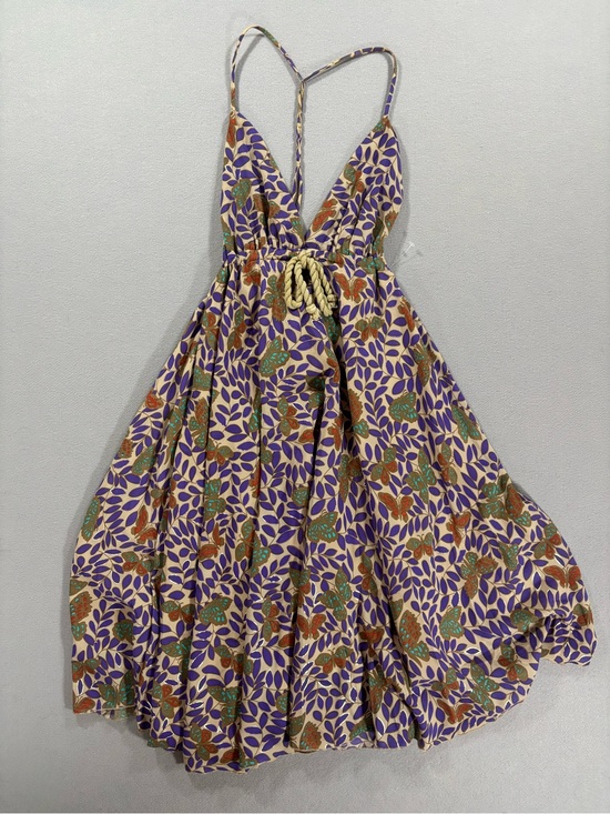 Tricia Fix Dresses & Skirts - Tricia Fix Purple Floral butterfly Summer halter Dress with Rope Waist